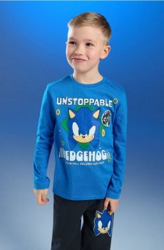 Бавовняна футболка з принтом Sonic the Hedgehog - синій