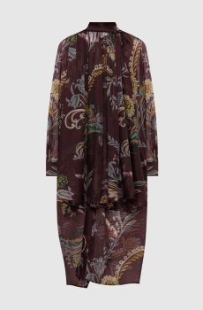 Бордовая блуза из шелка