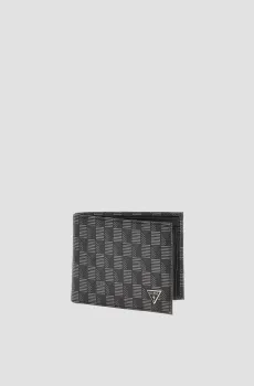 Мужской черный кошелек с узором Черный ONESIZE Guess SMJESE.LEA20;BLA