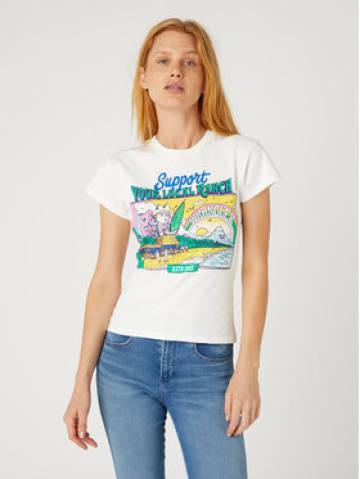 Wrangler Футболка Shrunken Band W7FDEEW02 112332013 Білий Slim Fit Wrangler Футболка Shrunken Band W7FDEEW02 112332013 Білий Slim Fit