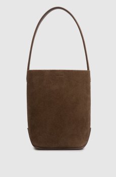 Коричневая замшевая сумка бакет-бег Park