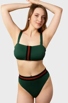 Женские зеленые трусики от купальника Зеленый S brabrabra SO246821