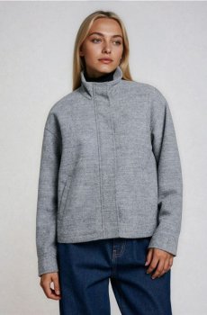 Куртка з домішкою вовни - сірий