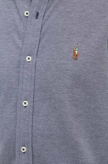 Хлопковая рубашка Polo Ralph Lauren мужская цвет синий regular воротник button-down 710932545 Хлопковая рубашка Polo Ralph Lauren мужская цвет синий regular воротник button-down 710932545