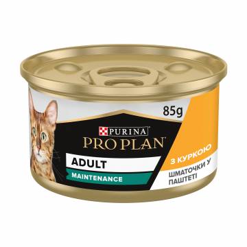 Влажный корм для взрослых кошек Pro Plan Adult с курицей, кусочки в паштете, 85 г Влажный корм для взрослых кошек Pro Plan Adult с курицей, кусочки в паштете, 85 г