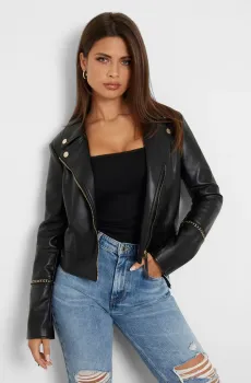 Женская черная косуха Черный S Guess W4YL21.WE480;JBLK