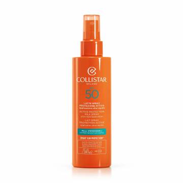 Солнцезащитное молочко-спрей для тела Collistar Sun Care Active Protection Milk Spray Ultra-Rapid Application SPF 50, 200 мл Солнцезащитное молочко-спрей для тела Collistar Sun Care Active Protection Milk Spray Ultra-Rapid Application SPF 50, 200 мл