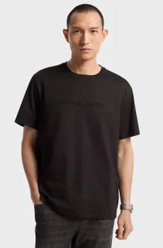 Мужская черная футболка EMBOSSED LOGO TEE Черный S Michael Kors CF4529H1V2