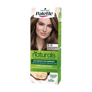 Безаммиачная краска для волос Palette Naturals Permanent Color Creme, 6-0 Темно-русый, 110 мл Безаммиачная краска для волос Palette Naturals Permanent Color Creme, 6-0 Темно-русый, 110 мл