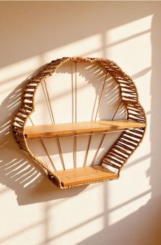 Металева настінна полиця - бежевий