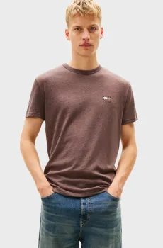 Мужская коричневая футболка REG BADGE Коричневый M Tommy Jeans DM0DM22667