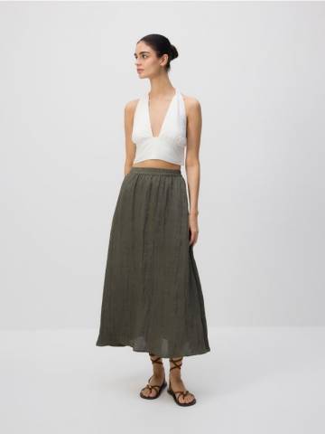 Reserved - LADIES` SKIRT - оливковий - 442DR-91X Reserved - LADIES` SKIRT - оливковий - 442DR-91X