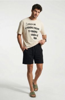 Двокомпонентна бавовняна піжама з написом - різнобарвний