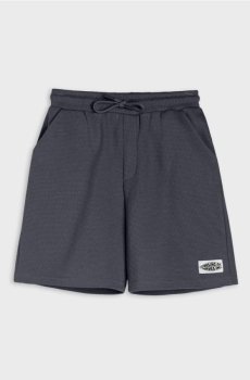Шорти вільного крою з вафельного трикотажу - темно-сірий