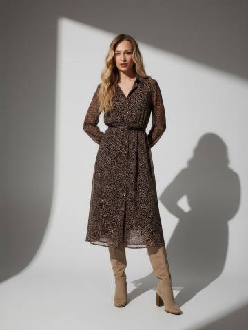 Mohito - Сукня-сорочка міді - бежевий - 40