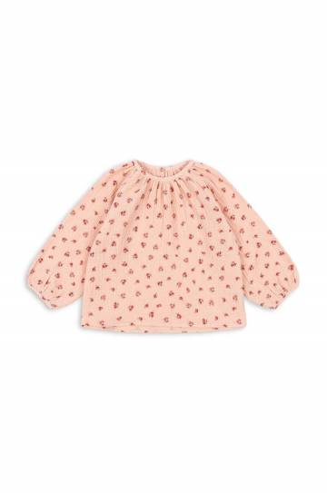 Детская хлопковая блузка Konges Sløjd цвет розовый узор