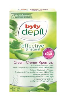 Крем для депиляции лица Byly Depil Facial Depilatory Cream с алоэ вера, 5*2 мл (саше)