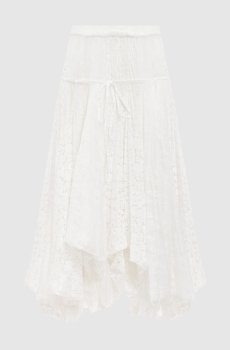Белая юбка-плиссе в кружево
