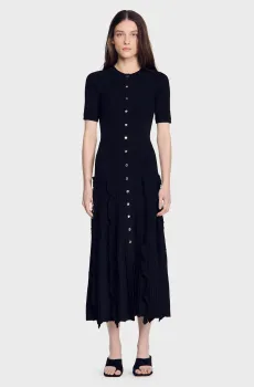 Женское черное платье Черный 36 Sandro SFPRO04935_Black