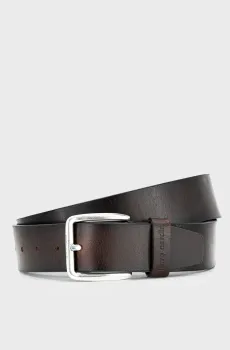 Мужской темно-коричневый кожаный ремень Коричневый 90 Pierre Cardin PC.-1070434