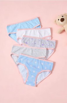 Класичні трусики, 5 пар - різнобарвний