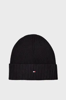 Мужская черная шапка FLAG PIMA Черный ONESIZE Tommy Hilfiger AM0AM12796
