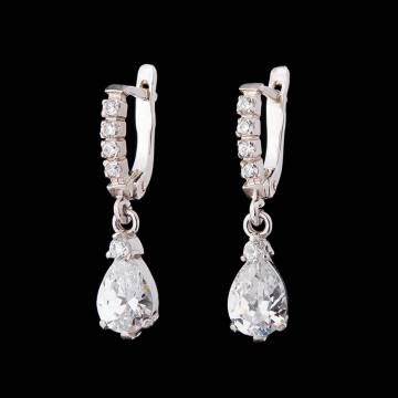 Серебряные серьги с фианитами 121269 Серебряные серьги с фианитами 121269
