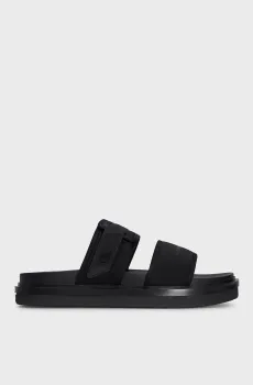 Мужские черные слайдеры DOUBLE BAR SANDAL Черный 40 Calvin Klein YM0YM00946