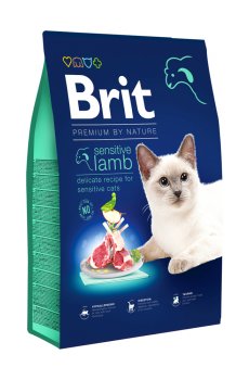 Сухой корм для кошек с чувствительным пищеварением Brit Premium by Nature с ягненком, 8 кг
