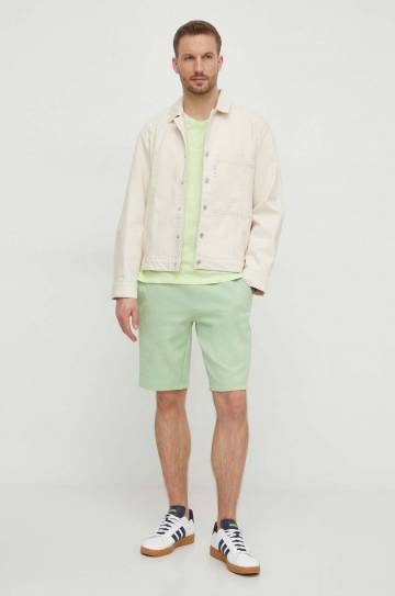 Хлопковая футболка Pepe Jeans EMB EGGO мужская цвет зелёный с аппликацией PM509418 Хлопковая футболка Pepe Jeans EMB EGGO мужская цвет зелёный с аппликацией PM509418