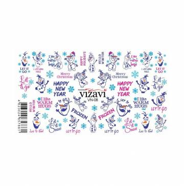 Водные наклейки для ногтей Vizavi Professional VN-08 Водные наклейки для ногтей Vizavi Professional VN-08