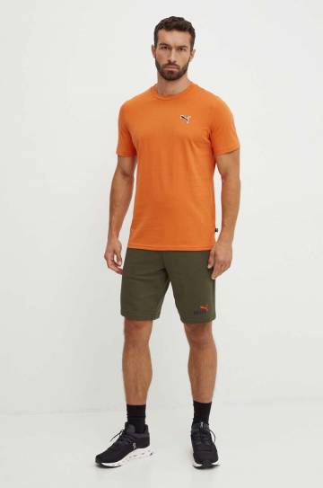 Шорты Puma мужские цвет зелёный меланж 586766 Шорты Puma мужские цвет зелёный меланж 586766