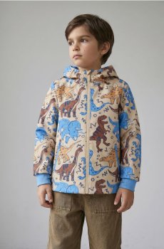 Куртка softshell зі світловідбивними елементами та мотивом динозаврів - різнобарвний