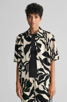 Женская рубашка с узором REL PALM PRINT SS Разноцветный 40 Gant 4300335