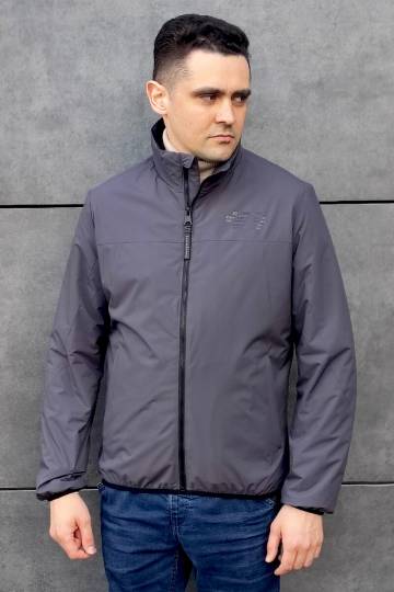 Куртка-ветровка темно-серая с воротником стойкой SB-25259-dark-grey Куртка-ветровка темно-серая с воротником стойкой SB-25259-dark-grey