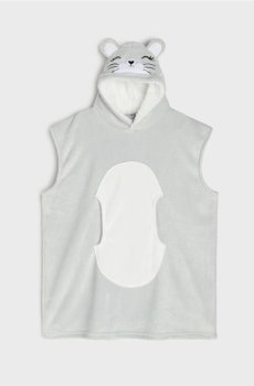 Плед з капюшоном із мотивом кролика - сірий