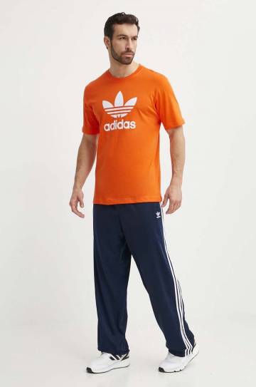 Хлопковая футболка adidas Originals мужская цвет оранжевый с принтом IR8000 Хлопковая футболка adidas Originals мужская цвет оранжевый с принтом IR8000