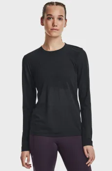 Женский черный лонгслив UA Seamless Stride LS Черный XS Under Armour 1375699-001