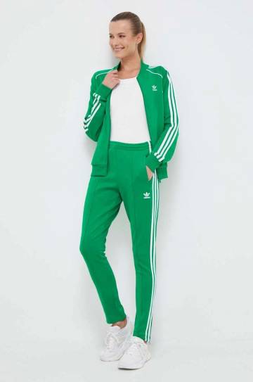 Спортивные штаны adidas Originals цвет зелёный с аппликацией Спортивные штаны adidas Originals цвет зелёный с аппликацией