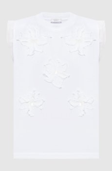 Белый топ с аппликацией