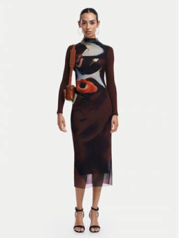 Desigual Повсякденна сукня Lincoln 24WWVK58 Коричневий Slim Fit Desigual Повсякденна сукня Lincoln 24WWVK58 Коричневий Slim Fit
