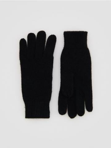 Reserved - Вовняні рукавички з додаванням кашеміру - чорний - 554FE-99X