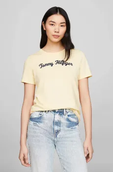 Женская желтая футболка REG SCRIPT Желтый XS Tommy Hilfiger WW0WW42589
