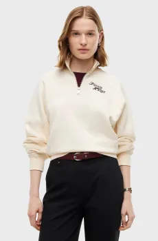 Женская бежевая спортивная кофта script reg mk-nk half zip swt Бежевый XS Tommy Hilfiger WW0WW51878
