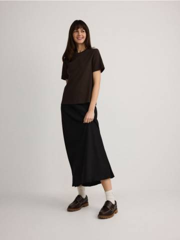 Reserved - Футболка regular fit з мерсеризованої бавовни - коричневий - 2292T-88X Reserved - Футболка regular fit з мерсеризованої бавовни - коричневий - 2292T-88X