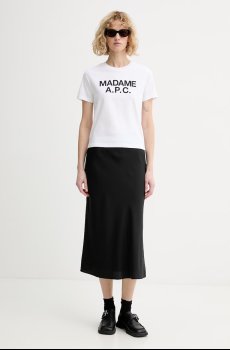 Хлопковая футболка A.P.C. T-SHIRT CROP MANCHE COURTE MADAME APC