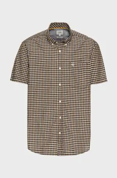 Мужская коричневая рубашка в клетку Shortsleeve Коричневый M Camel Active 409250-5S50-48