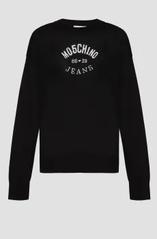 Женский черный шерстяной джемпер Черный S Moschino J0931.8700;3555