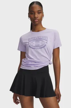 Женская сиреневая футболка UA W VARSITY SS Фиолетовый XL Under Armour 6010592-536