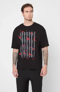 Мужская черная футболка Черный M HUGO 50542581;001